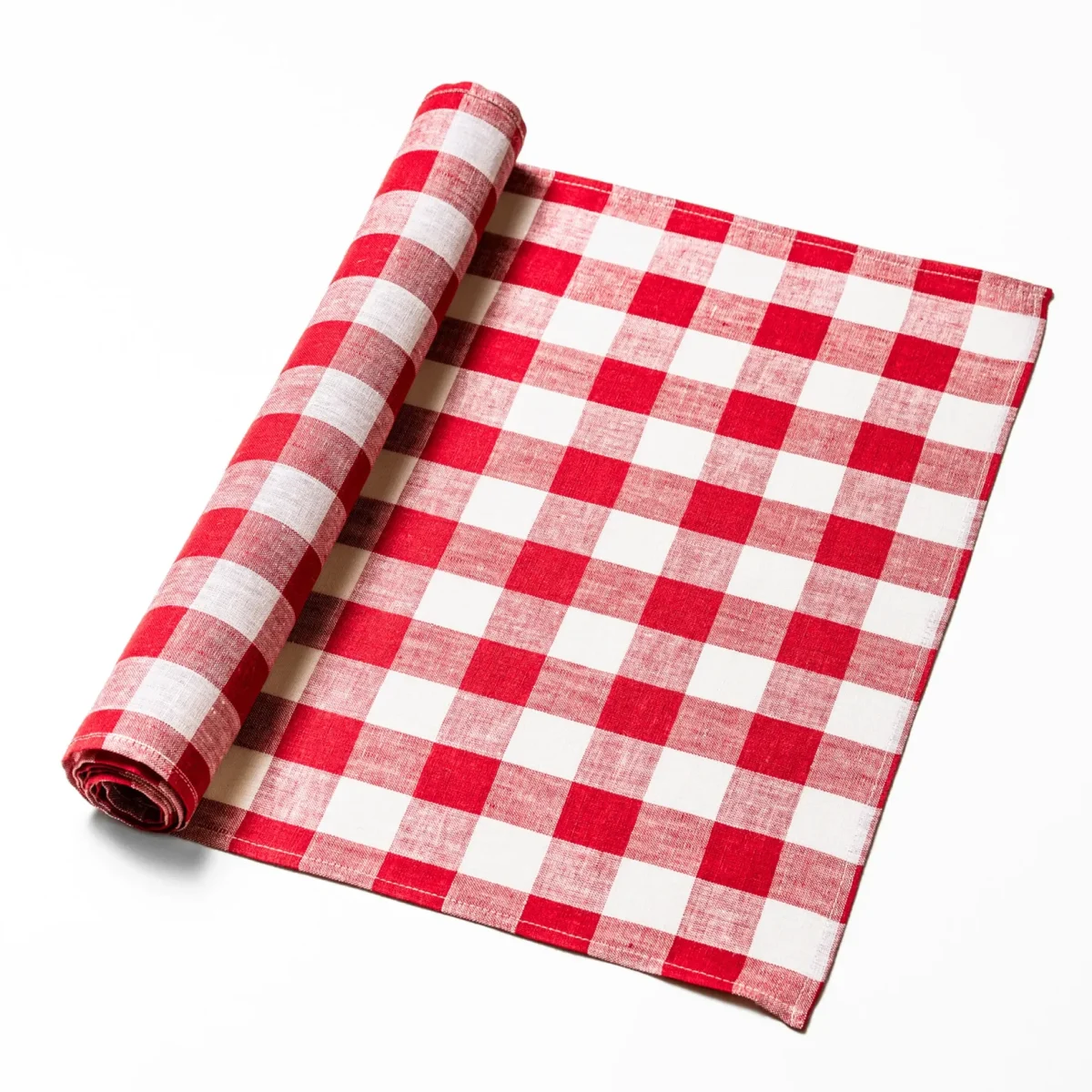 Löpare Gingham röd-vit