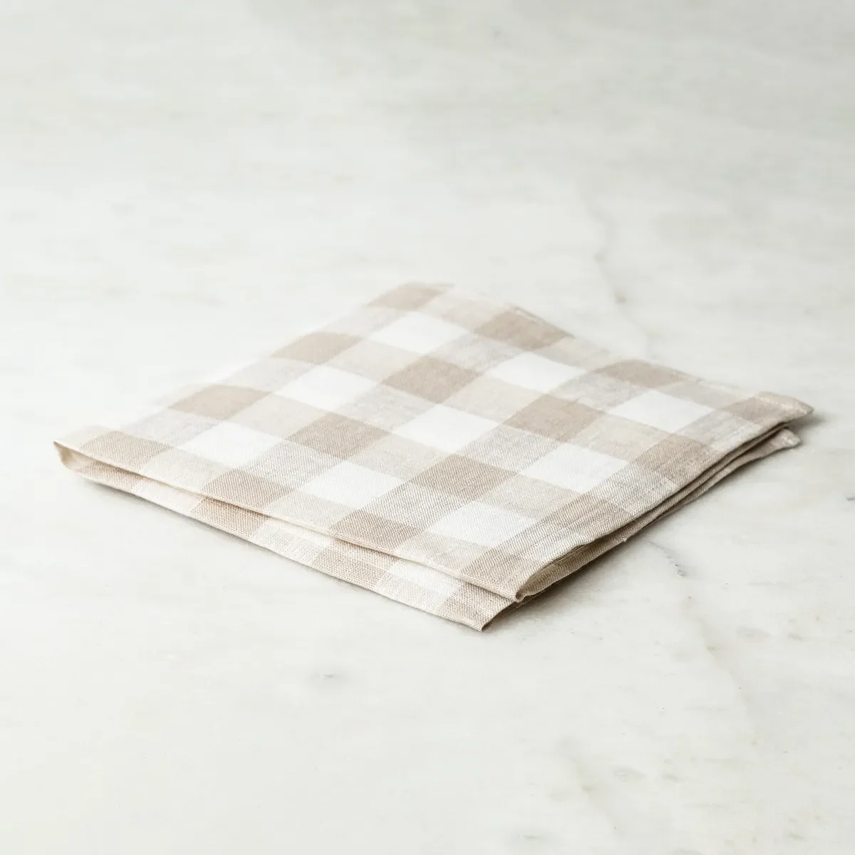Servett Gingham beige-vit