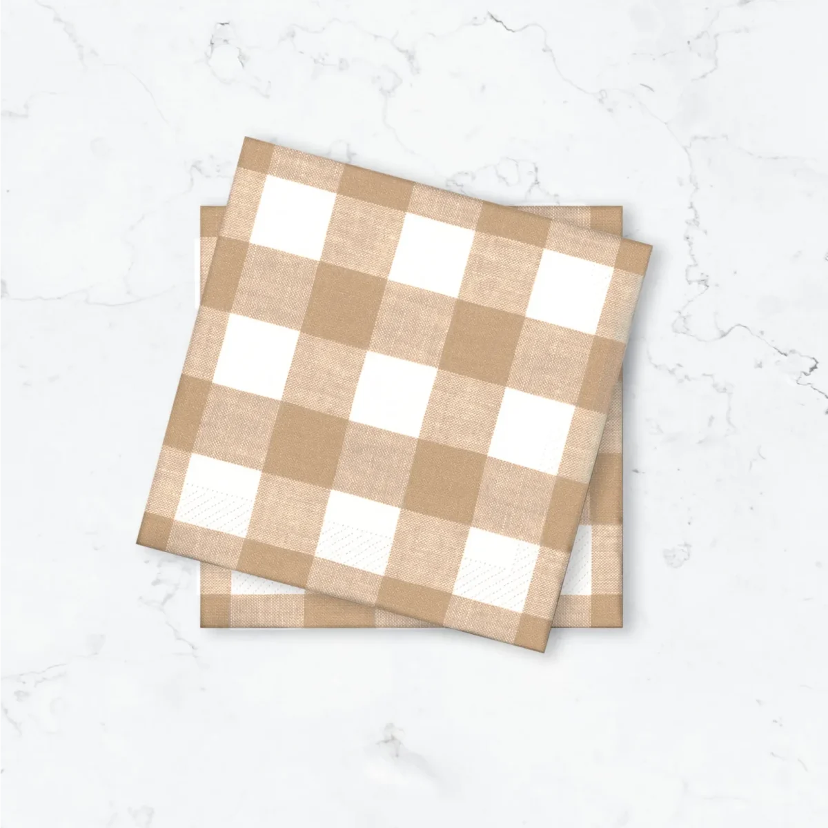 Papperservett Gingham Grågrön 33x33cm 50st