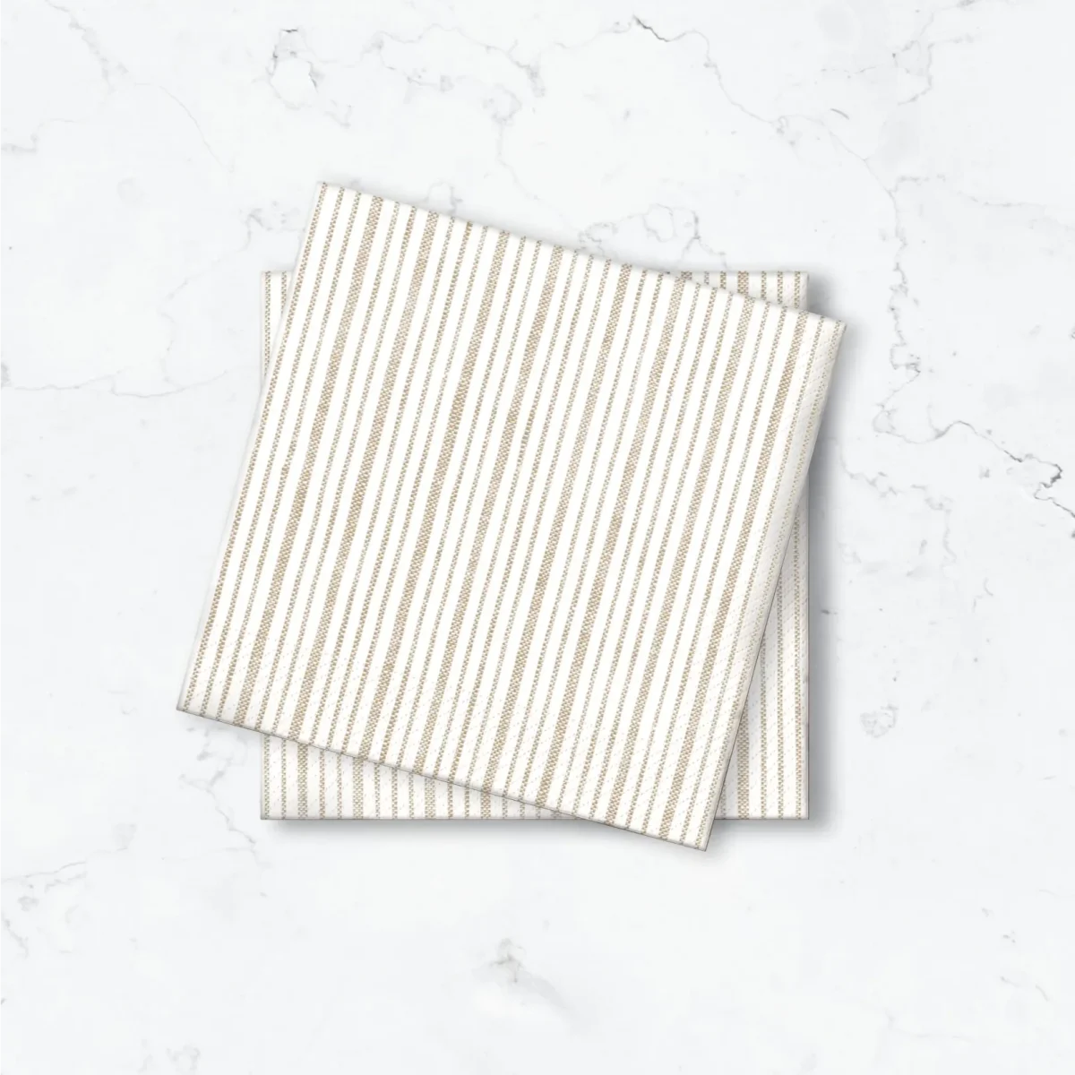 Papperservett Rand Kaffe Beige 24x24cm 50st