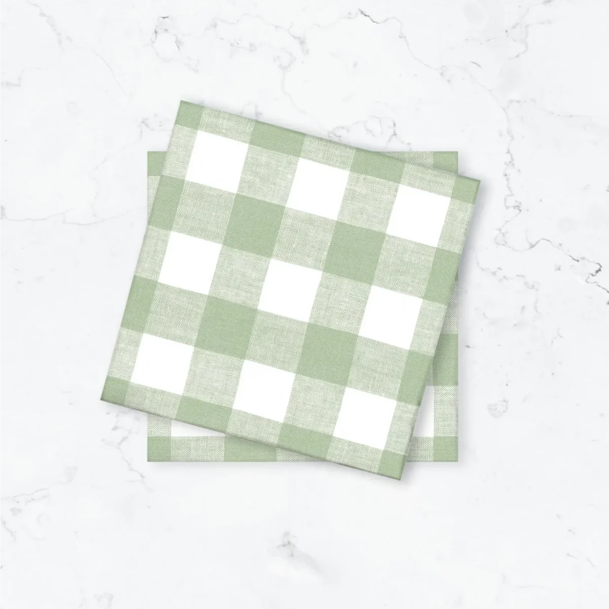 Papperservett Gingham Grön 33x33cm 50st