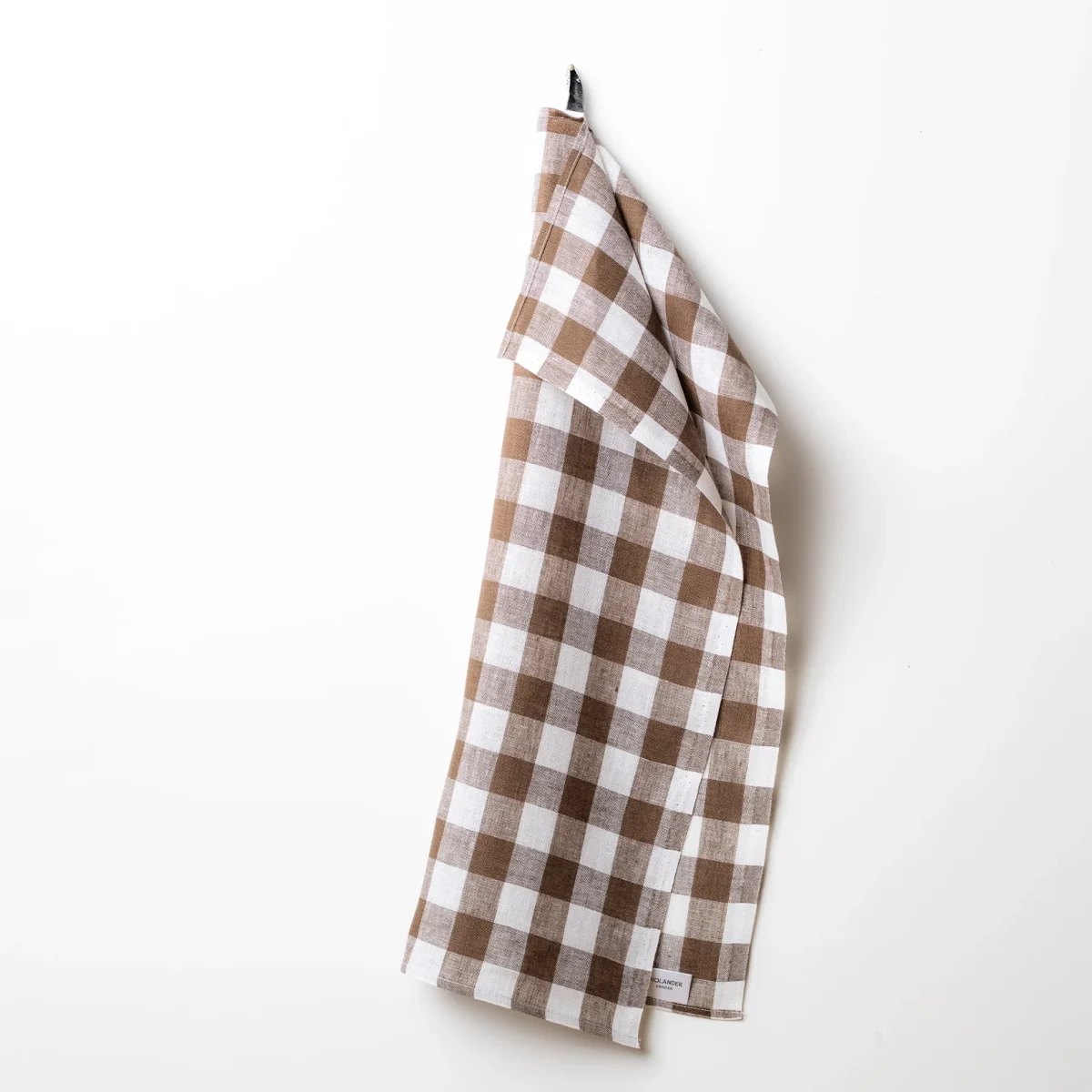Handduk Gingham brun-vit