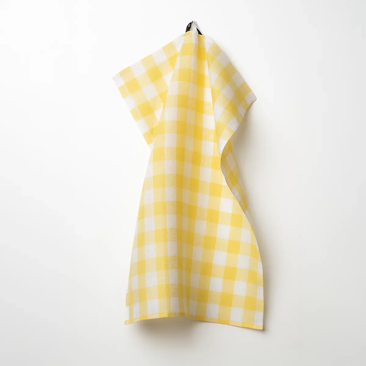 Handduk Gingham gul-vit