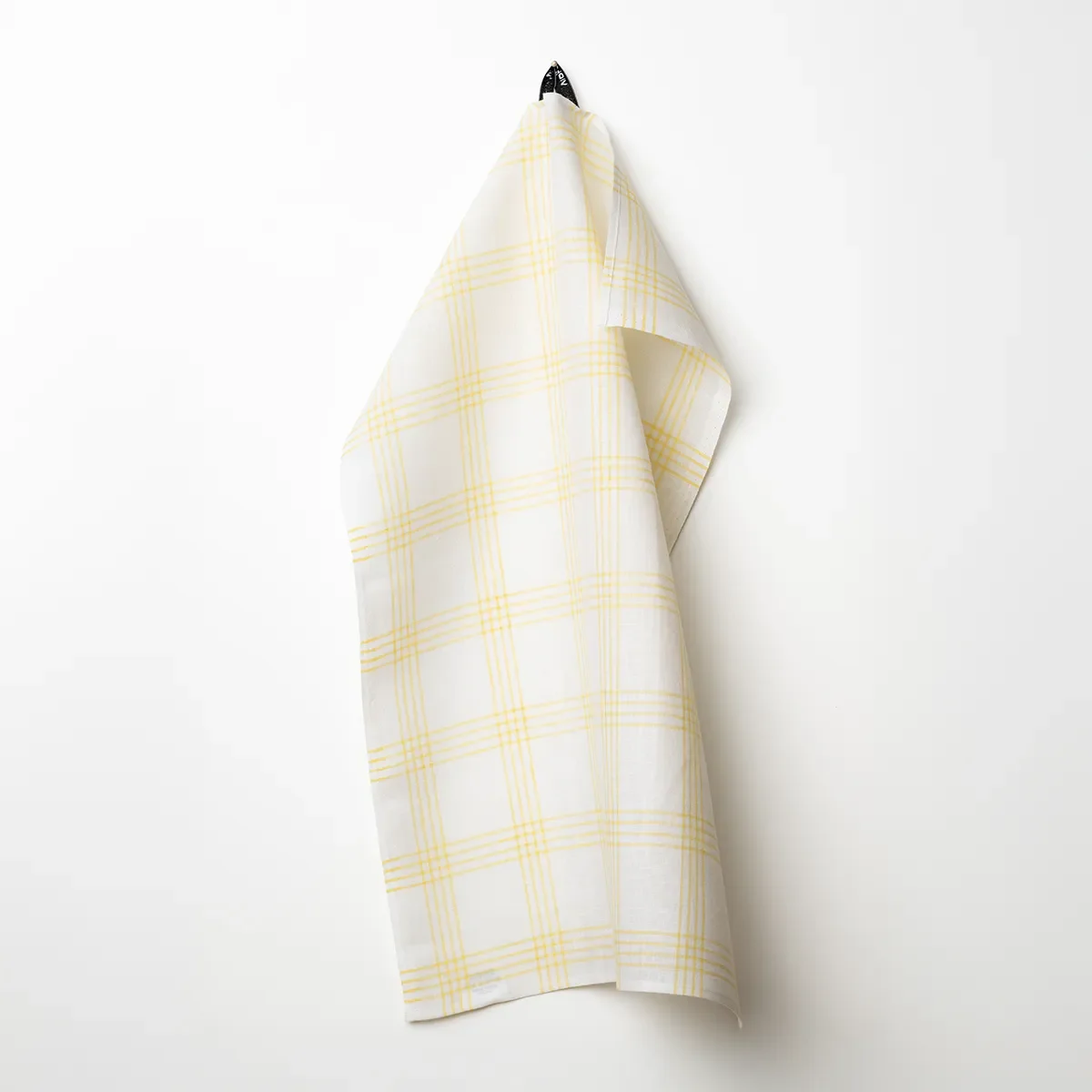 Handduk Ruta gul-vit